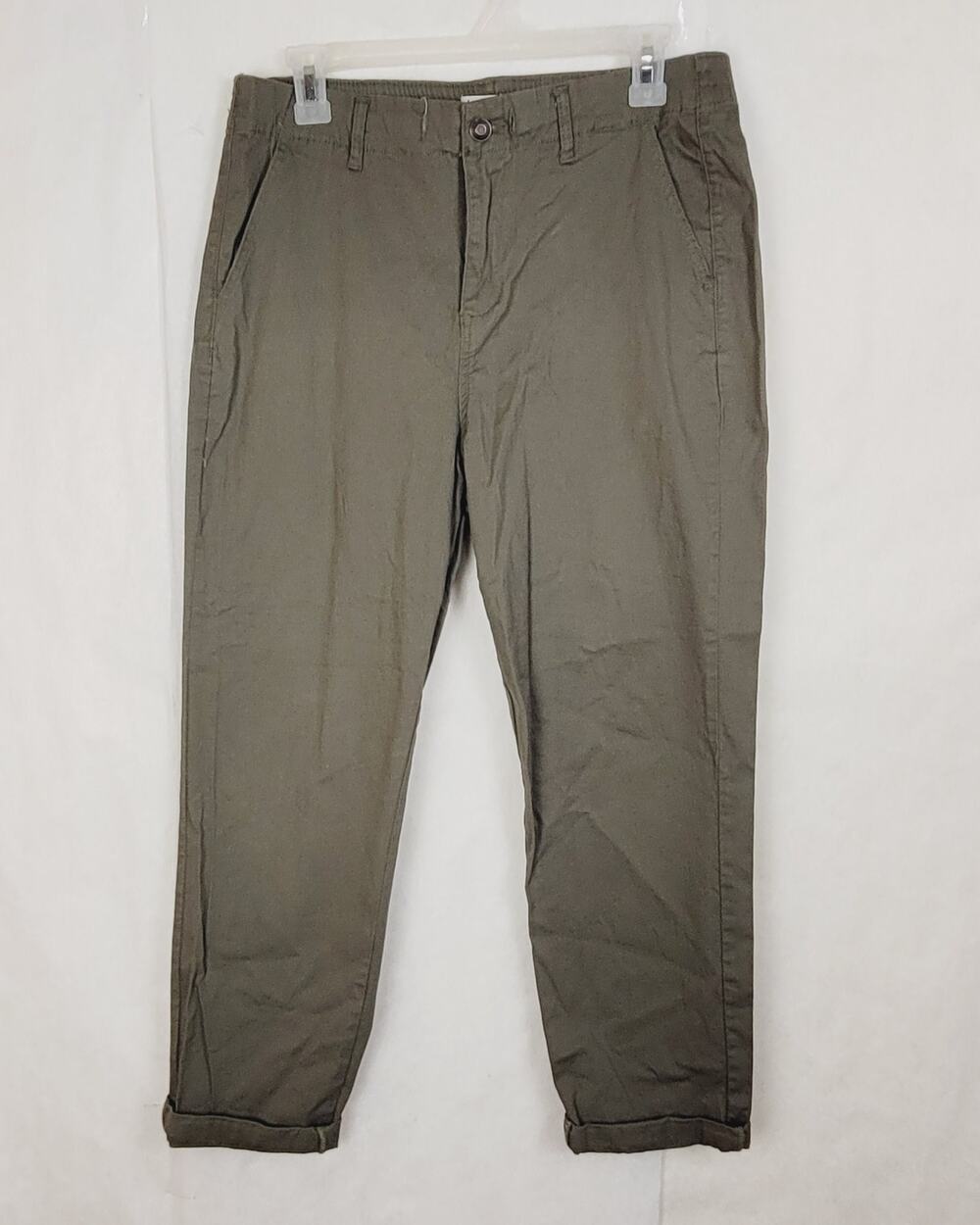 Kensie Jeans Girlfriend green cropped pants Size 10 Safari Utility Casual